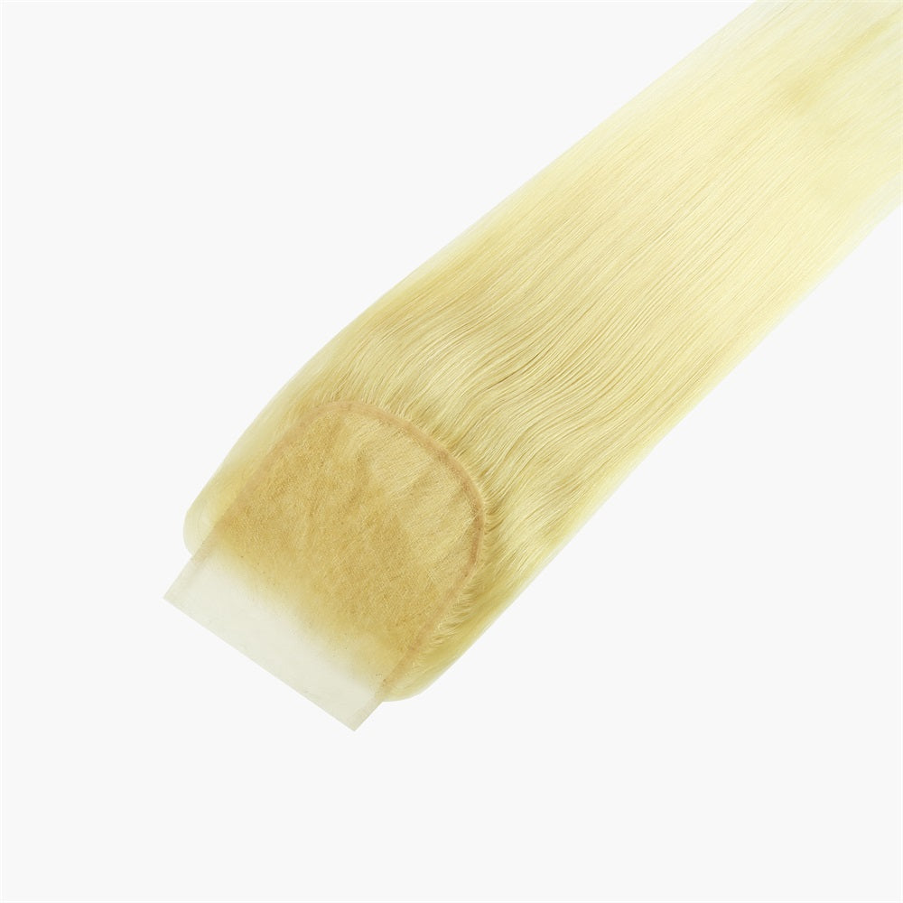 4x4 Transparent Lace Closure - Blonde Straight Virgin Human Hair