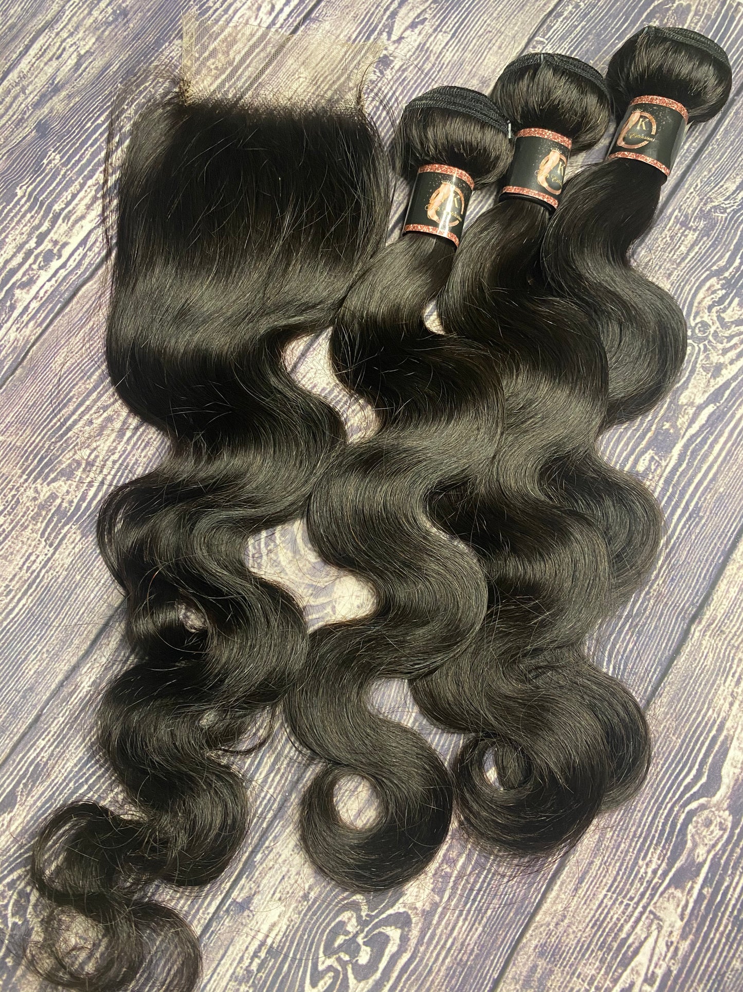 3 Bundles with 4x4 Transparent Lace Closure